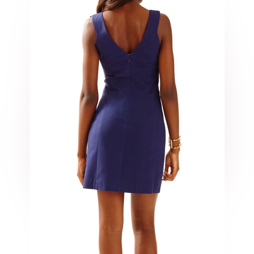 Lilly Pulitzer Largo Shift Dress Lace Neckline Navy Blue Women's Size 12 - Picture 2 of 12
